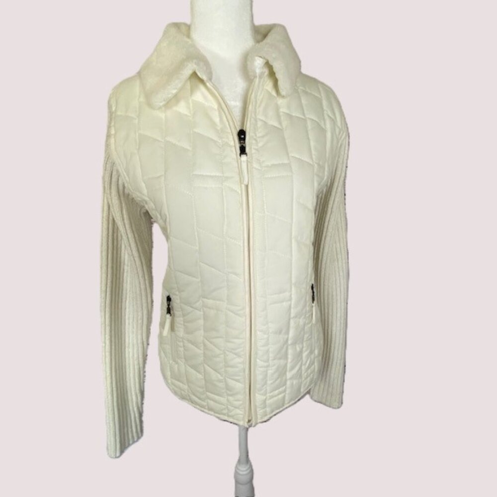 Creazioni Effect Jacket/Sweater Long Sleeve Zip Up White Size Medium